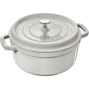 Staub Cast Iron 4 Qt. Round Dutch Oven | White Truffle